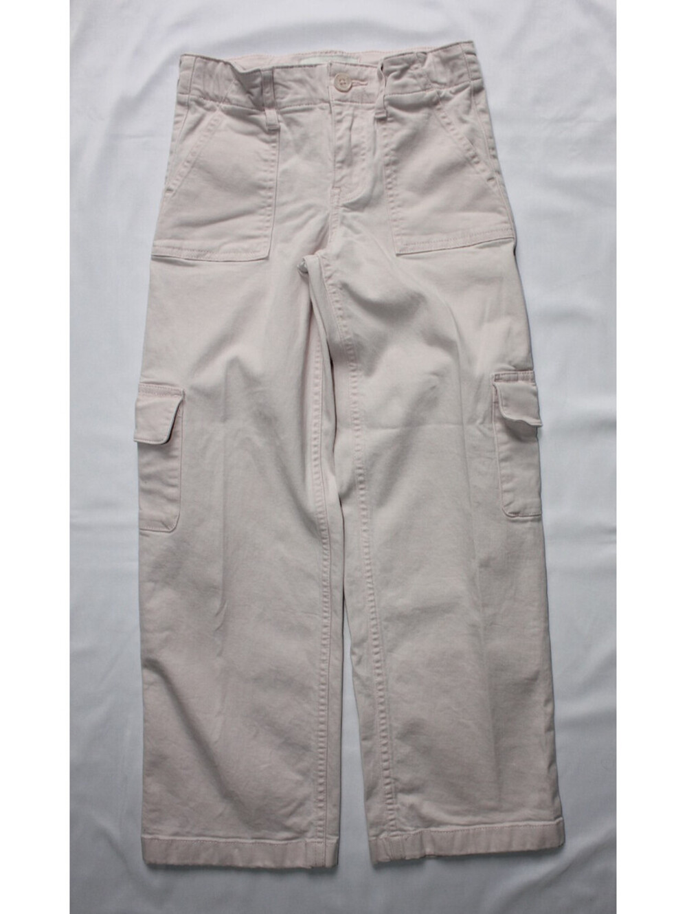 Abercrombie Kids Girls Cargo Pants Size 7/8 Long Light Pink Adjustable Waist